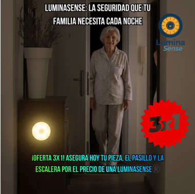 Lumina Sense®️ - Seguridad nocturna total para tus hijos y abuelos sin tocar interruptores
