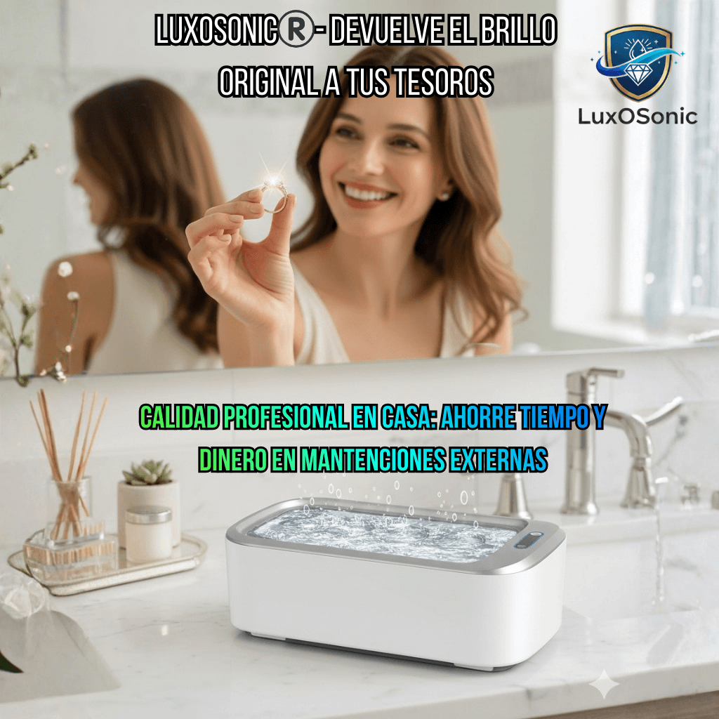 LuxoSonic®️ - Recupera el brillo original de tus joyas y lentes en solo 3 minutos.