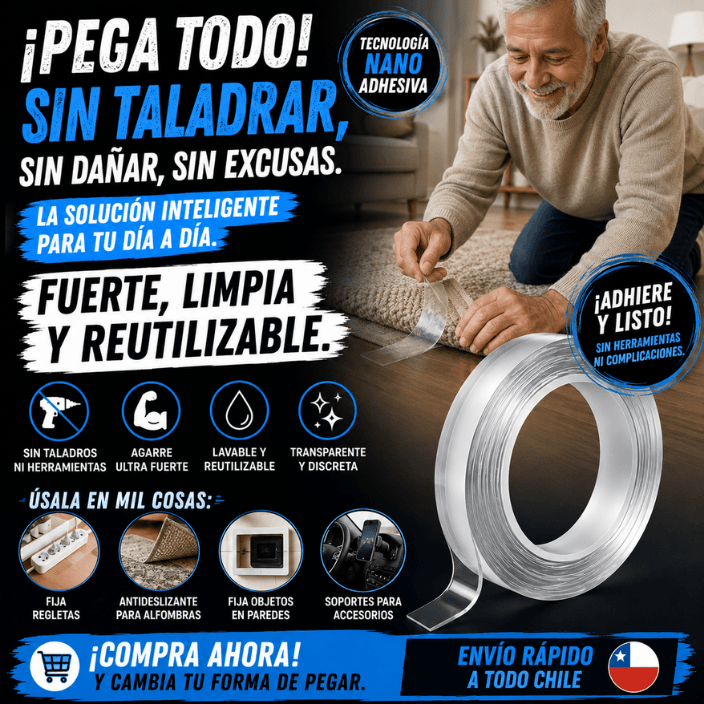 MULTIFIX®️: La Cinta Nano que pega todo sin dañar tus paredes. (Oferta 3x1)