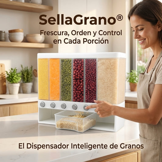 SellaGrano® | Almacena, Protege y Dispensa tus Granos Frescos con un Solo Toque