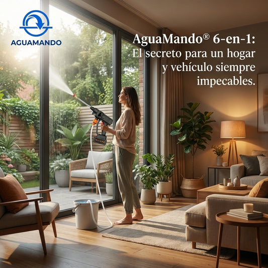 AguaMando®️ 6-en-1: El secreto para un hogar y vehículo siempre impecables. INCLUYE 2 BATERÍAS DE REGALO!