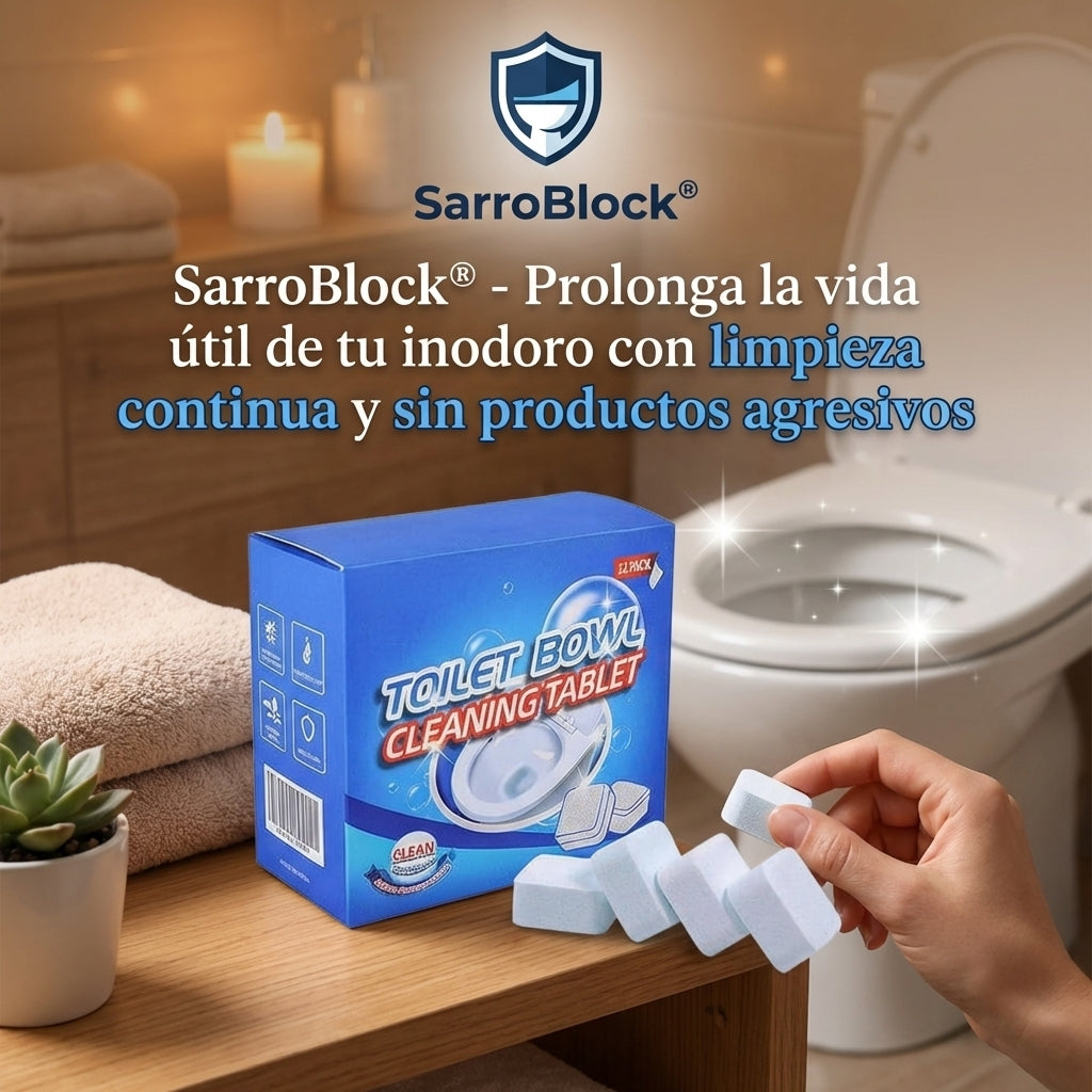 SarroBlock®️ - Pastillas de limpieza profunda con acción antibacteriana superior al 99% para tu baño. Oferta 3x1