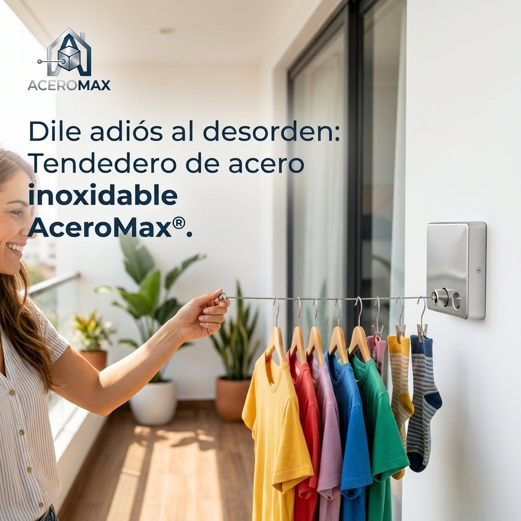 AceroMax®️ El Tendedero Retráctil de Pared que se Pliega en Segundos y Devuelve tu Espacio al Instante