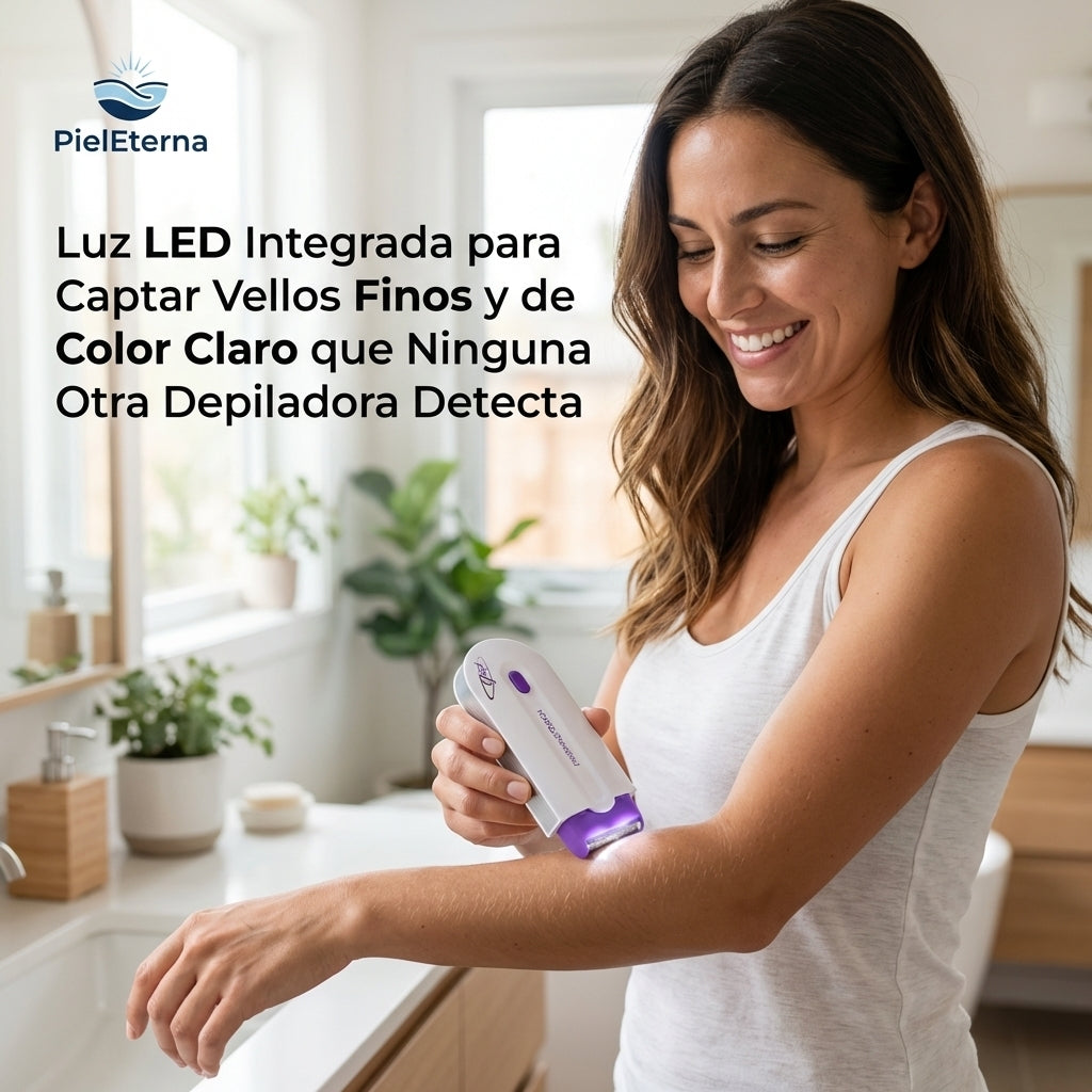 PielEterna®️ La Depiladora Inalámbrica con Luz LED y Sensor que No Deja Vellos sin Depilar en Ninguna Zona