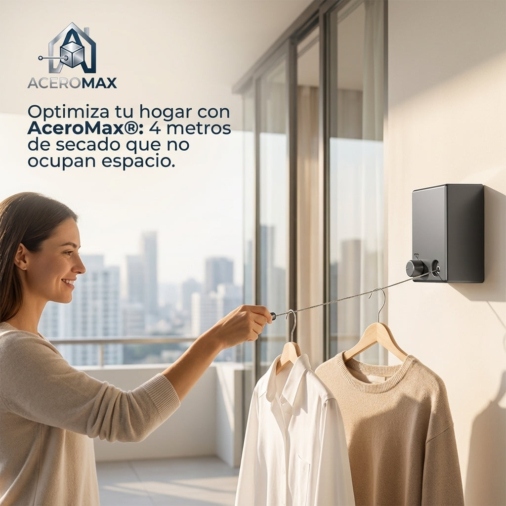 AceroMax®️ El Tendedero Retráctil de Pared que se Pliega en Segundos y Devuelve tu Espacio al Instante