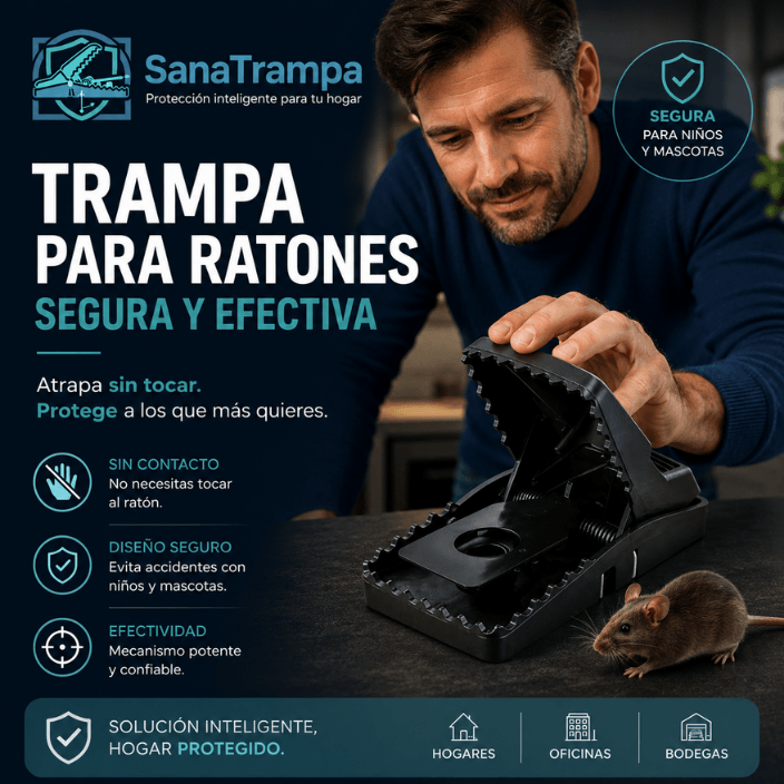 SANATRAMPA®️: La trampa para ratones más segura, higiénica y efectiva del mercado.