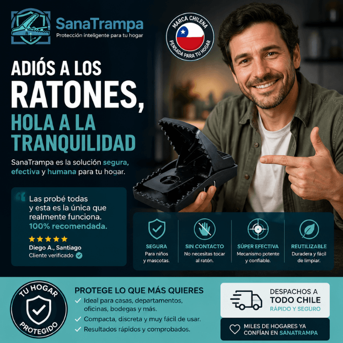 SANATRAMPA®️: La trampa para ratones más segura, higiénica y efectiva del mercado.