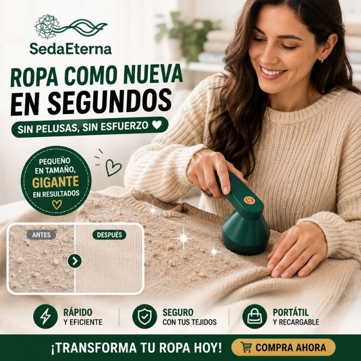 SEDAETERNA®️: El QuitaPelusas que renueva tus prendas favoritas en segundos.
