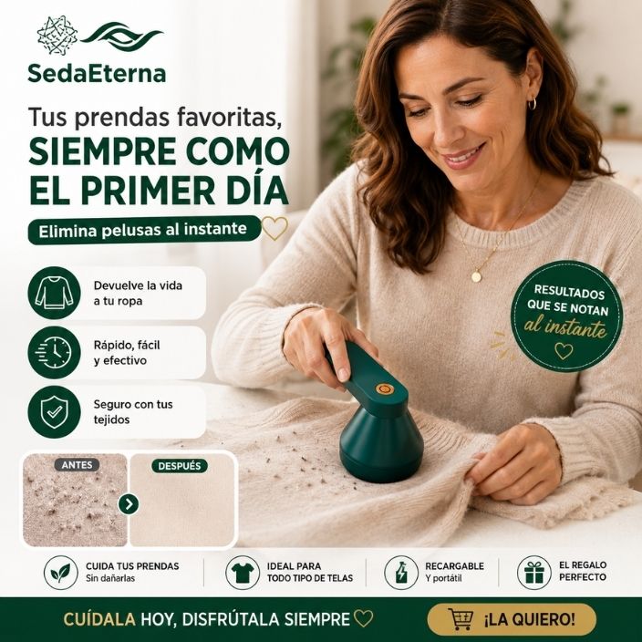 SEDAETERNA®️: El QuitaPelusas que renueva tus prendas favoritas en segundos.