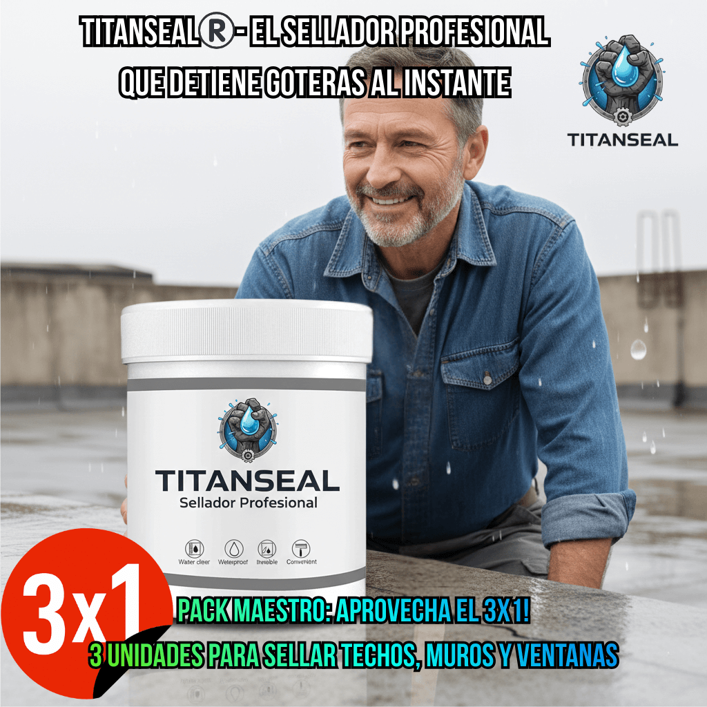 TitanSeal®️ - Sellado profesional invisible que detiene goteras y filtraciones al instante