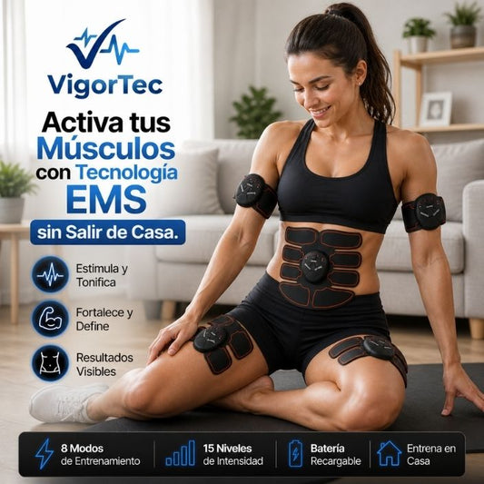 VIGORTEC®️ Electroestimulación Muscular 3 en 1 para Activar tu Cuerpo Donde Estés